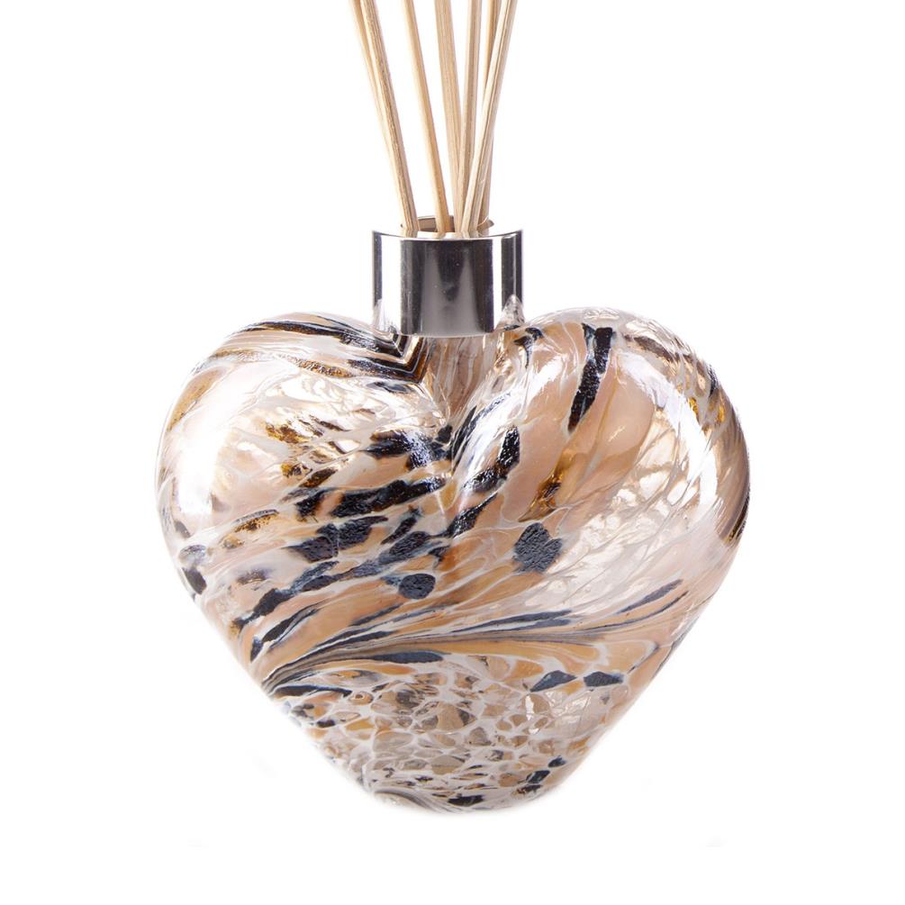 Amelia Art Glass White Nude & Gold. Heart Reed Diffuser Gift Set  Extra Image 1
